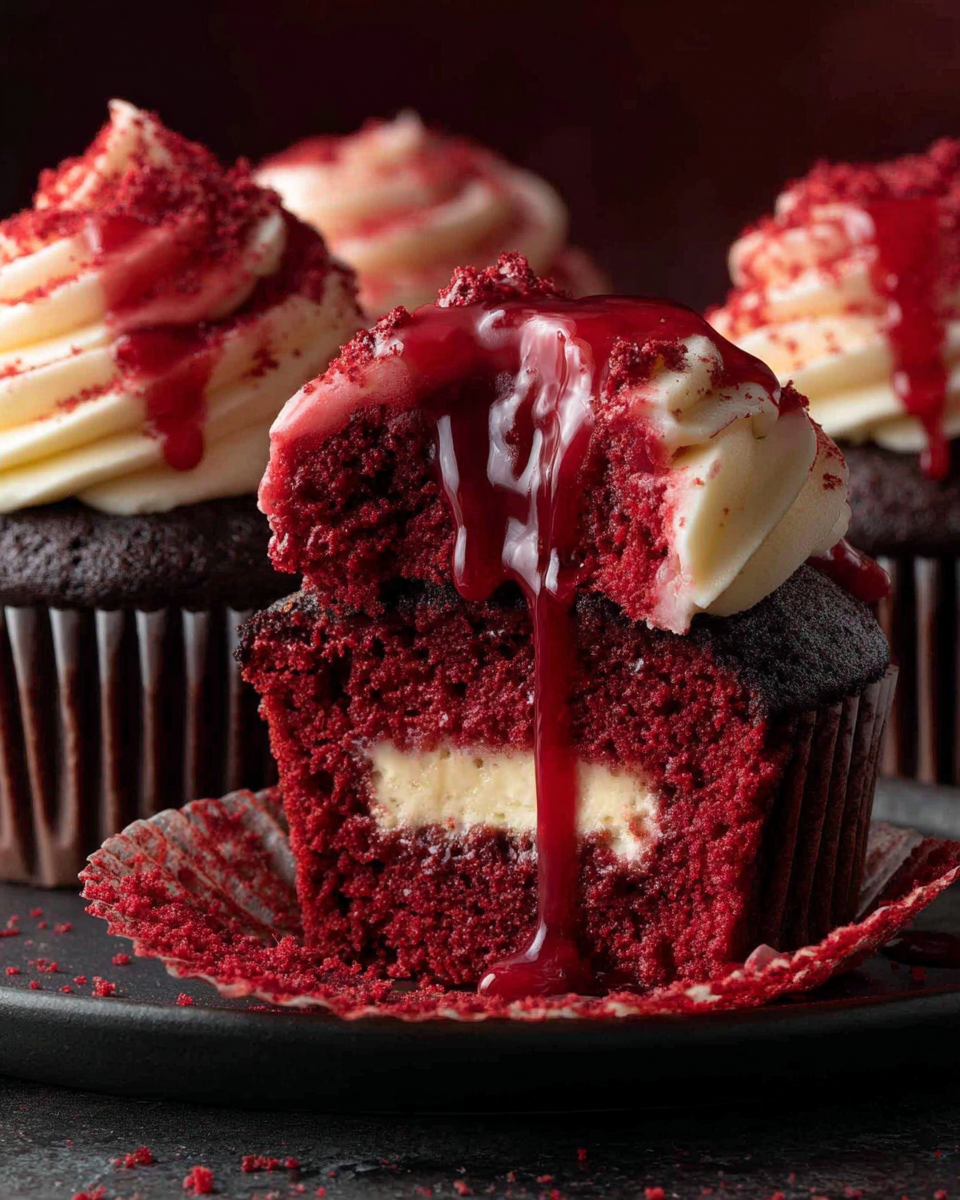 Halloween Vampire Bite Cupcakes recipe