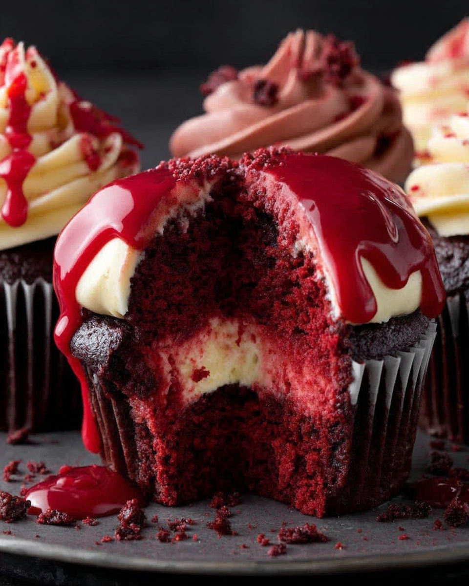 Halloween Vampire Bite Cupcakes recipe