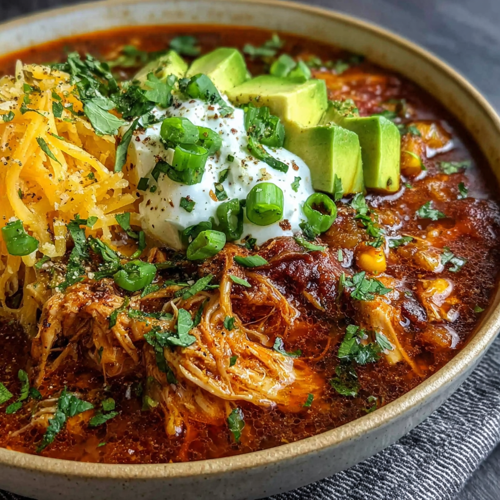 Creamy Crockpot Chicken Enchilada Soup Recipe